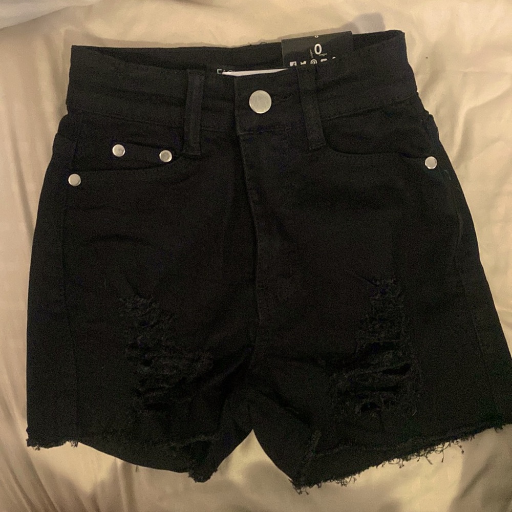 Black Ripped Shorts